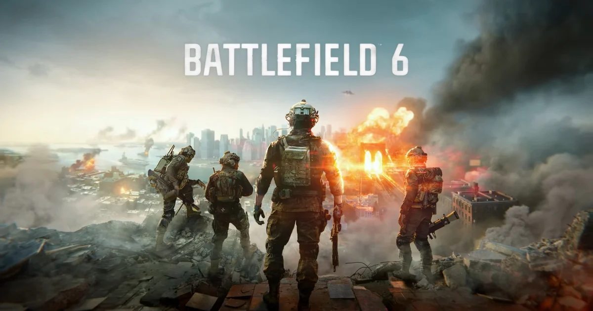 Battlefield 6 avec des soldats face à une explosion urbaine