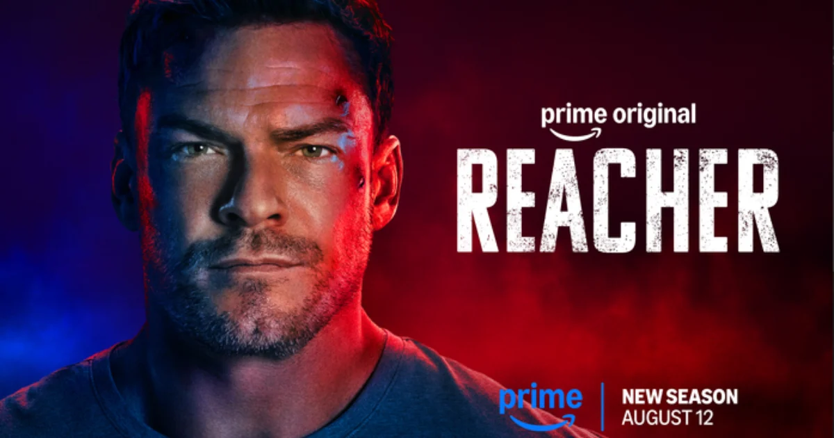 Alan Ritchson dans le rôle de Jack Reacher, visuel officiel de la saison 4 sur Prime Video